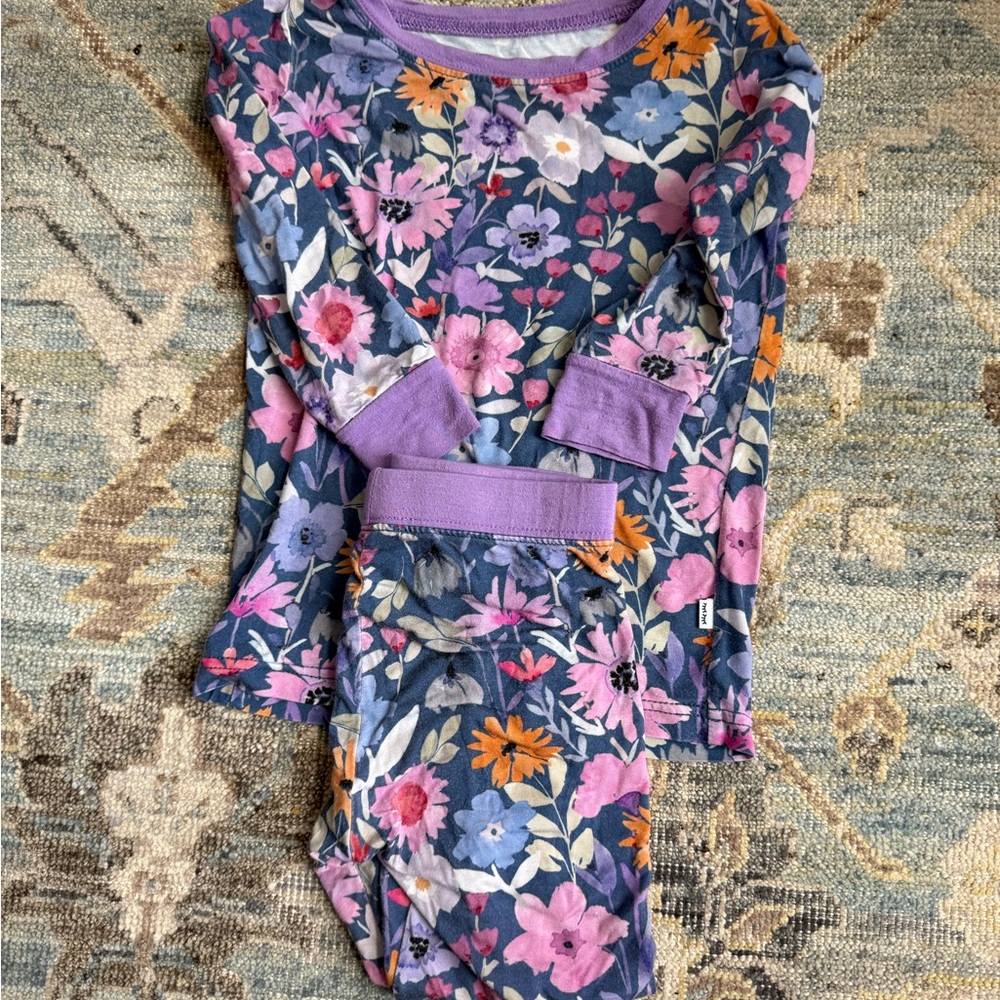 Little Sleepies Floral Pajama Set - Purple and Pink